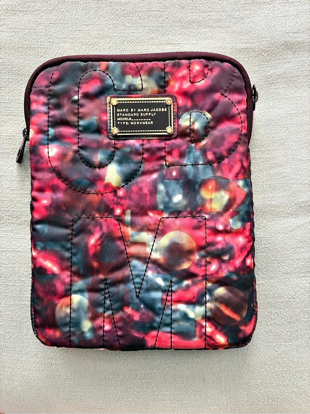 Marc Jacobs Quilted Cosmetic Pouch in Pink & Black Like New